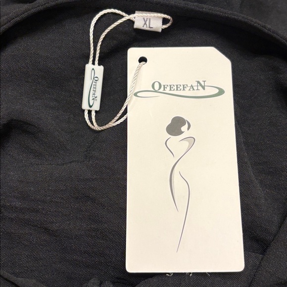 NWT OFEEFAN Women's Black Milkmaid Dress - Picture 5 of 8